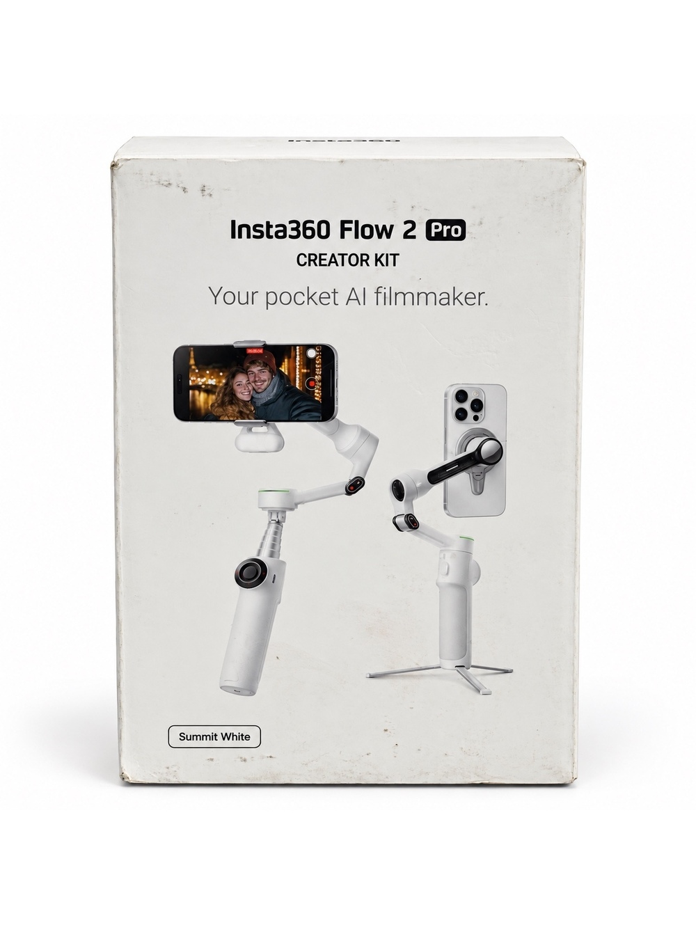 Insta360 Flow 2 Pro Creator Kit Summit White New Box Wear